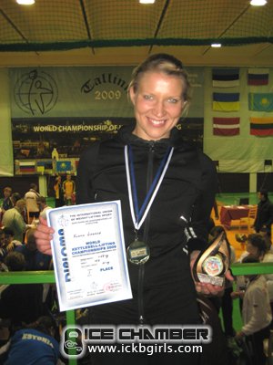 Kukka won 1st place and was named Best Overall in the 16kg Snatch event at